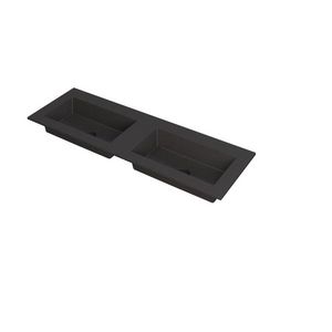 INK Kraft Wastafel dble bak zonder kraangaten zwart 140x45