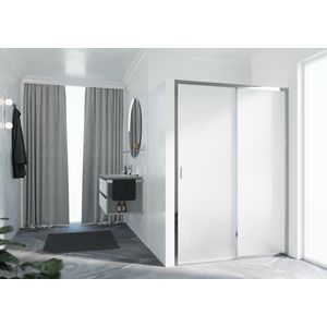 Schuifdeur LUNES 2PH (uitv. links) 1020-1080x1950mm glas niva profiel chroom