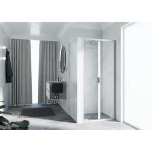 Draaideur 2-delig LUNB 1020-1080x1950mm zilver mat helder