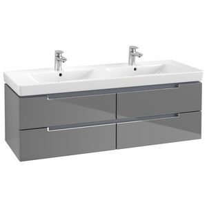 Subway 2.0 wastafelonderbouw 1287x416x449mm glossy grey 4xla A69210FP