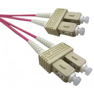 SC SC duplex OM4 50/125 LSOH 2.8mm RAL4003 1.0mtr.
