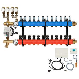 Vloerverw.verdeler 4861 4-pijps E-pomp BA. 10-145l/u 12-groeps