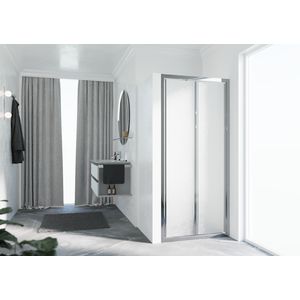 Vouwdeur LUNES S 600-660x1950mm glas niva profiel chroom
