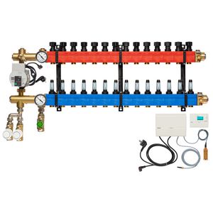 Vloerverw.verdeler 4850 3-pijps E-pomp OA. 10-145l/u 14-groeps