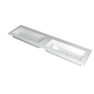 INK Kraft Wastafel dble bak zonder kraangaten GL wit 180x45