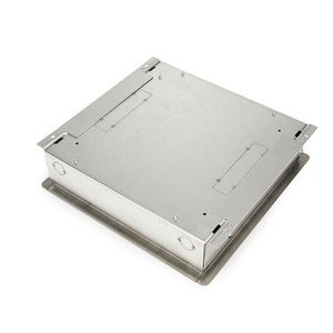 Vloerdoos VELOX 2.0 Type 50 4x 230V RA + 8x RJ45 uitsparing deksel 4mm inlegdiepte met kunststof oplegrand