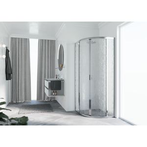 Douchewand Lunes 2.0 R kwartrond 1000-1000x1950mm glas aqua profiel chroom