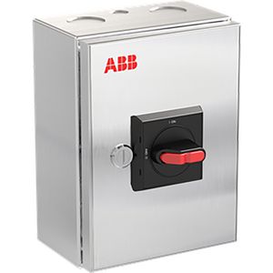 Onderhoudsschakelaar stainless steel, 40A, 3P, zwarte hendel OTR40GB3M