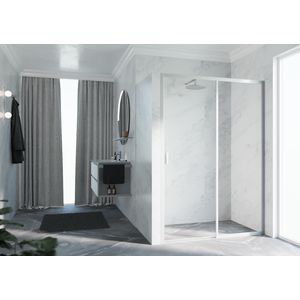 Schuifdeur LUN2PH LI 132-138 cm zilver mat helder