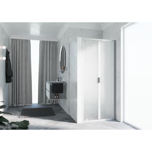 Draaideur 2-del. LUNES B 1020-1080x1950mm glas niva profiel zilver mat