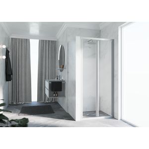 Vouwdeur LUNS 600-660x1950mm zilver mat lunes 2.0 motief