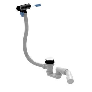 Verlengde afvoer- en overloopcombinatie afvoer stone white overloop mat zwart U90959133