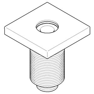 Afdekplaat 60x60x72mm Platina gebors.