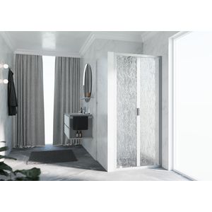 Draaideur 2-delig LUNB 1020-1080x1950mm zilver mat aqua