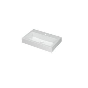 INK Momento Wastafel Polystone 1 kraangat GL wit 70x45