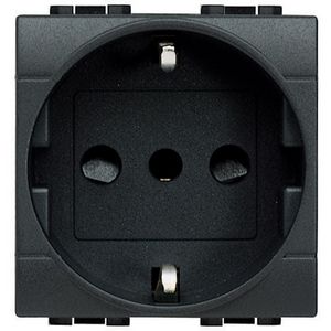 Wandcontactdoos 2P + a Italie Living afst.19mm-2 modulen