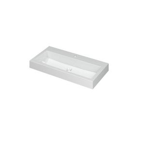 INK Momento Wastafel Polystone 1 kraangat GL wit 90x45