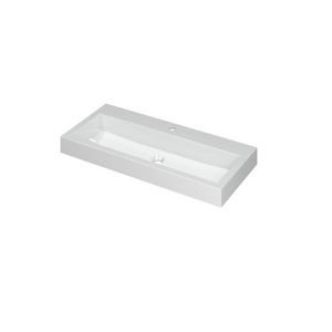 INK Momento Wastafel Polystone 1 kraangat GL wit 100x45