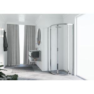 Douchewand Lunes 2.0 R kwartrond 1000-1000x1950mm glas lunes 2 profiel chroom