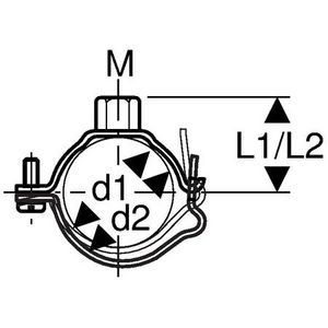 Polyethyleen (PE) beugel gegalvaniseerd met moer M10 - 75mm