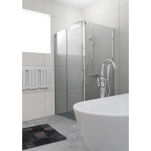 Douche hoekopstelling Ocean O203 schuifdeur / zijwand 100cm / 100cm links chroom (=wand rechts)