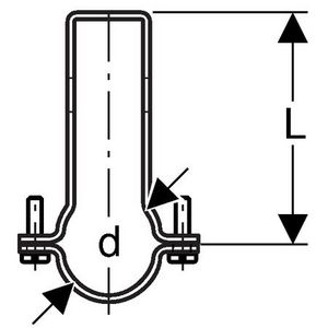 Polyethyleen (PE) pluviaFix beugel 40mm