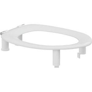 Closetzitting enkel zonder deksel DANIA wit verhoogde uitvoering 100mm met spatscherm doorlopende pen boutlengte 85mm T9801