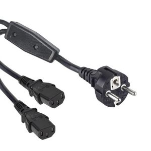 Europese stroom kabel Y-kabel BL. 1.8mtr.