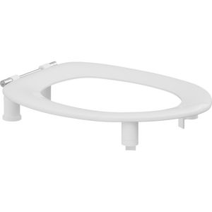 Closetzitting enkel zonder deksel DANIA wit verhoogde uitvoering 50mm doorlopende pen boutlengte 85mm T9802