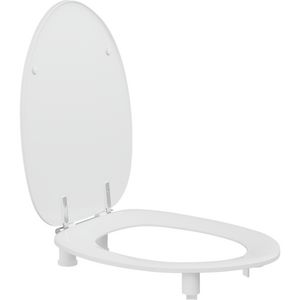 Closetzitting R33000 DANIA wit verhoogde uitvoering 50mm doorlopende pen boutlengte 85mm T9802