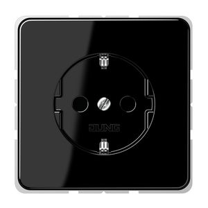Wandcontactdoos zwart slagv v.a.v.&schroefkl CD500