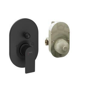 Rebris E 1-hendel badmengkraanset inbouw mat zwart
