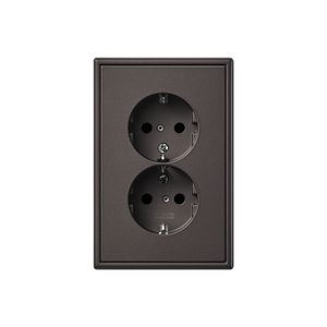 Wandcontactdoos Dark 2-voudig ki.veil.besch.cont.. LS