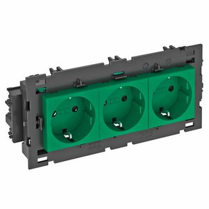 Contactdoos 3-vdg 0gr moduul-45 zijaans. 250V 10/16A 6120456