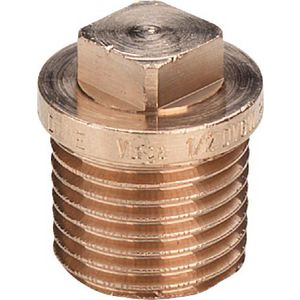 Stop brons 1/2"bt. met rand en vierkant 3290