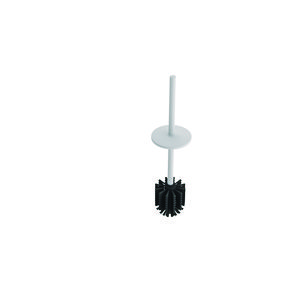Toiletborstel set met deksel RVS mat wit epoxy