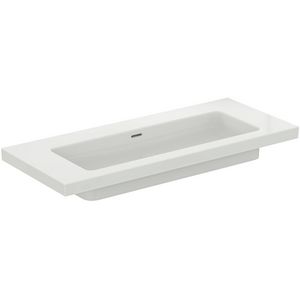 Vanity Wastafel 1210x510x150mm z. kraangat m. overl gl wit extra
