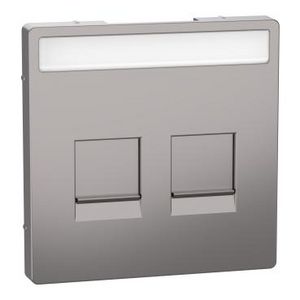 Centraalplaat RJ45 2-voudig Venster Ni. metallic Systeem D