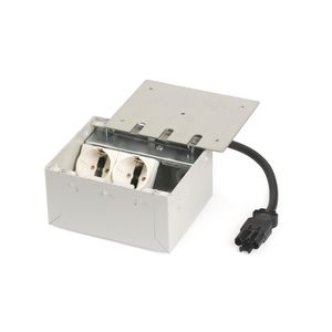 Vloerdoos TETRA MINI 2x 230V RA + 1x leeg 0,5mtr. GST sendzimir deksel ten behoeve van parket/natuursteen