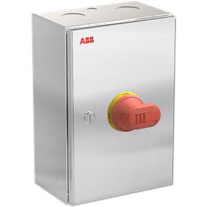 Onderhoudsschakelaar stainless steel, 100A, 3P, geel/rode h OTR100GA3M