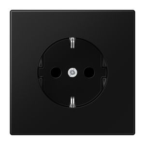 Wandcontactdoos grafiet zwart m.R/A & ki.beveil. LS990