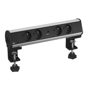 Deskbox with fastening clamp 325x71x78 Aluminium geanodiseer