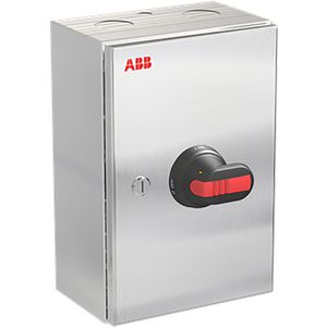 Onderhoudsschakelaar stainless steel, 100A, 3P, zwarte hendel OTR100GB3M