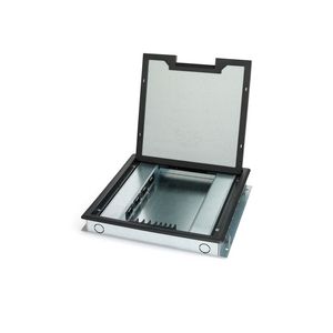 Vloerdoos VELOX 2.0 Type 32 4x WINSTA + 8x RJ45 uitsparing deksel 4mm inlegdiepte met kunststof oplegrand