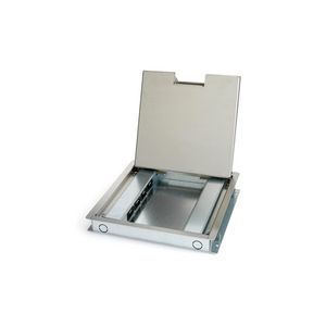 Vloerdoos VELOX 2.0 Type 32 4x WINSTA + 8x RJ45 uitsparing RVS deksel 15mm inlegdiepte met oplegrand
