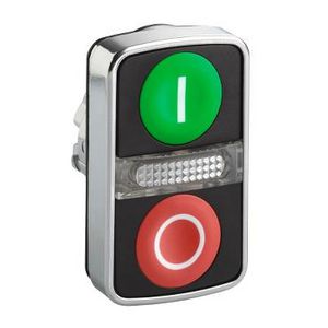 Groene verz./rode verz. verl. drukkn. dubbele Kop 22mm marke