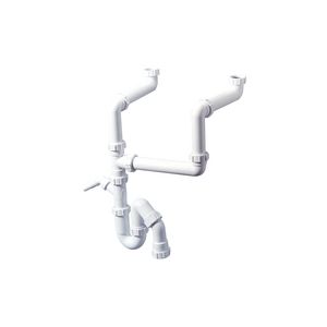 Gootsteenafvoerset dubbel PP wit 1.1/2"x40mm SSK2 + wasmachineaansl. McAlpine