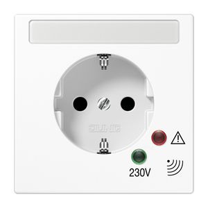 Wandcontactdoos alpin wit m.oversp.bev&schr.kl LS990