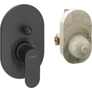 Rebris S 1-hendel badmengkraanset inbouw mat zwart