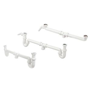 Gootsteenafvoer dubbel PP wit 1.1/2"x40x1.1/2" centrisch McAlpine